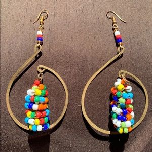 Handmade African beaded earrings